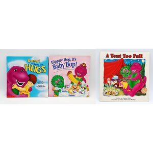 Lot of 3 Barney The Purple Dinosaur Books 90s Vintage Paperback Books